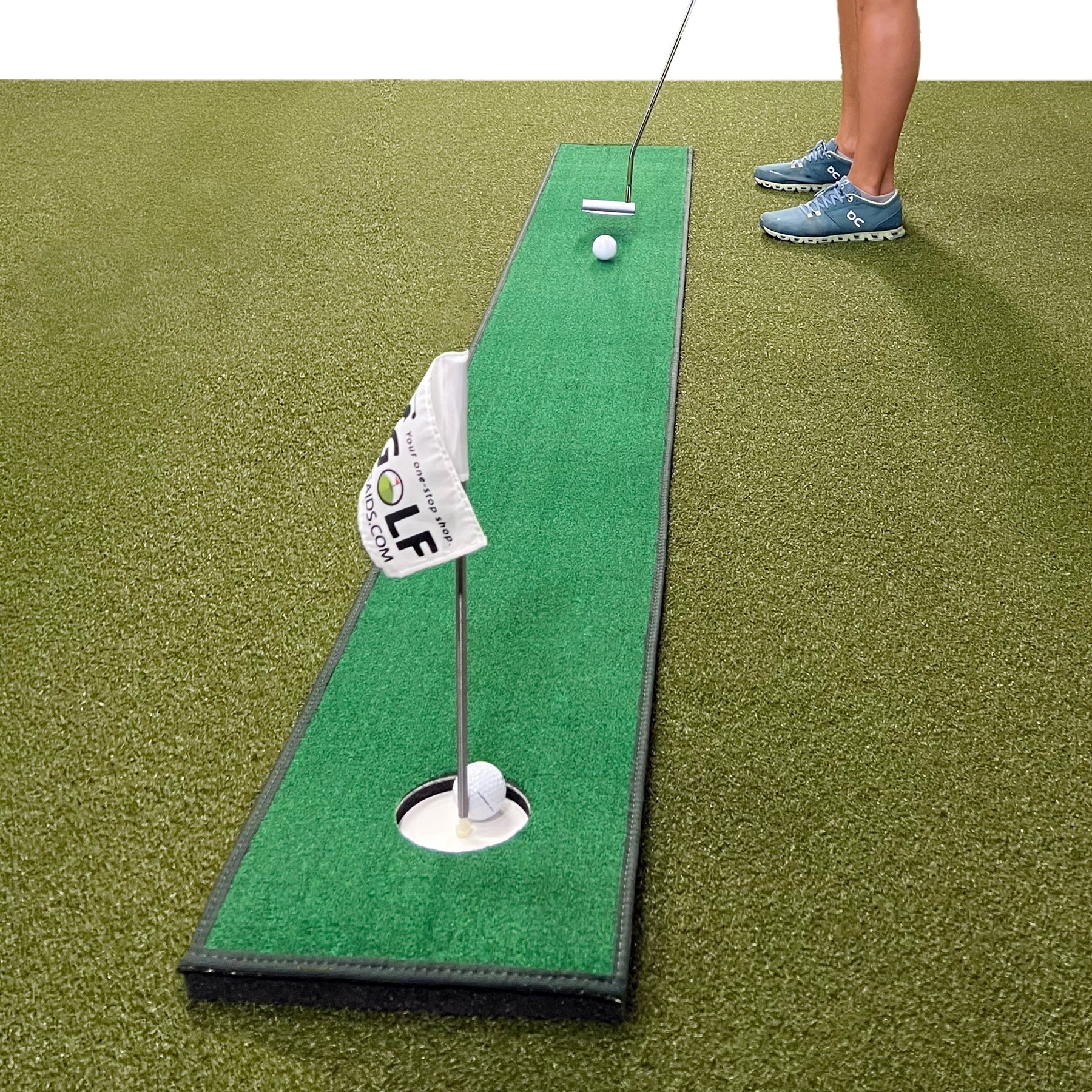 Home Putt - Portable Golf Putting Mat - Perfect Golf Training Aid to Practice your Golf Game Everywhere You Go - 1 Ft by 8 Ft Mini  Golf Putting Green - Image 9